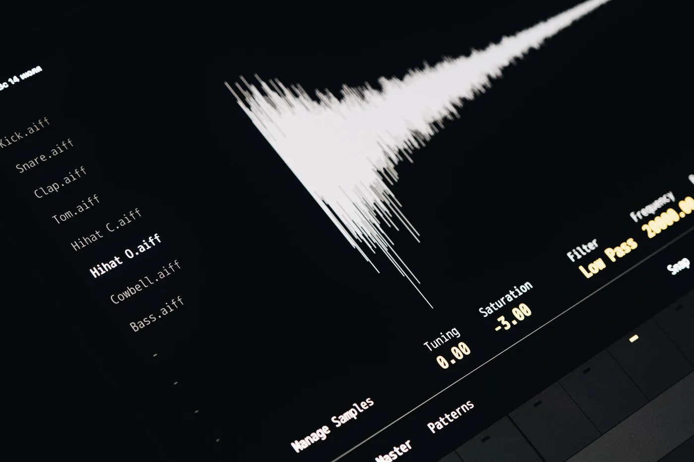 Screen showing an audio waveform in an editing program