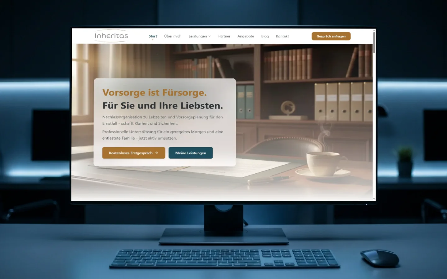 Screenshot of the Inheritas Schnieders Vorsorge website