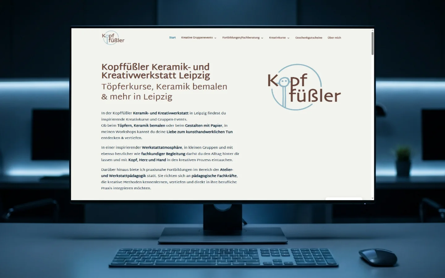 Screenshot of the Kopffüßler Leipzig website