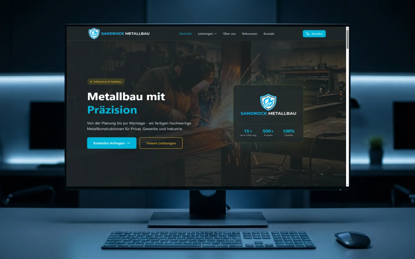 Screenshot of the Sandrock Metallbau website